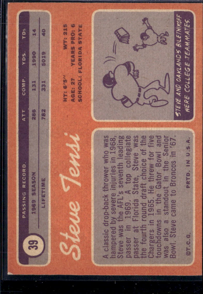 1970 Topps Steve Tensi #39