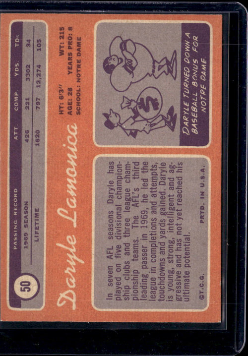 1970 Topps Daryle Lamonica #50
