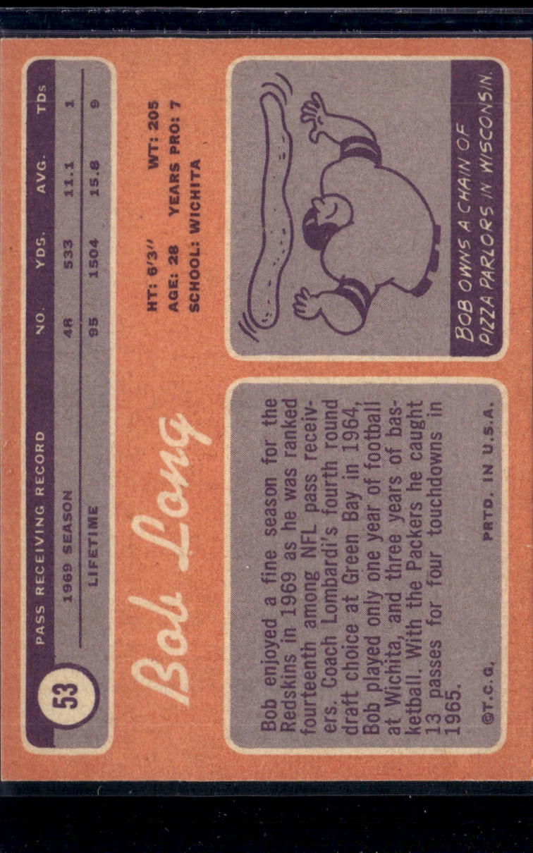 1970 Topps Bob Long #53