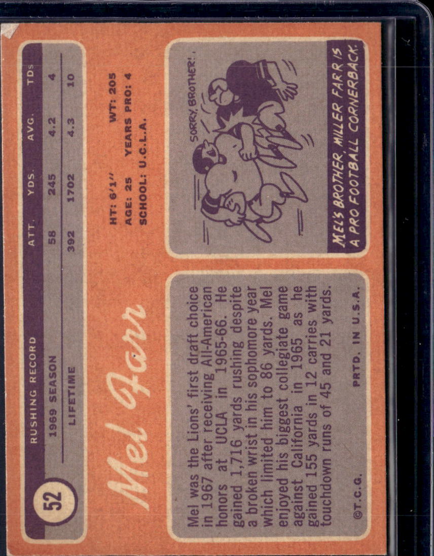 1970 Topps Mel Farr #52