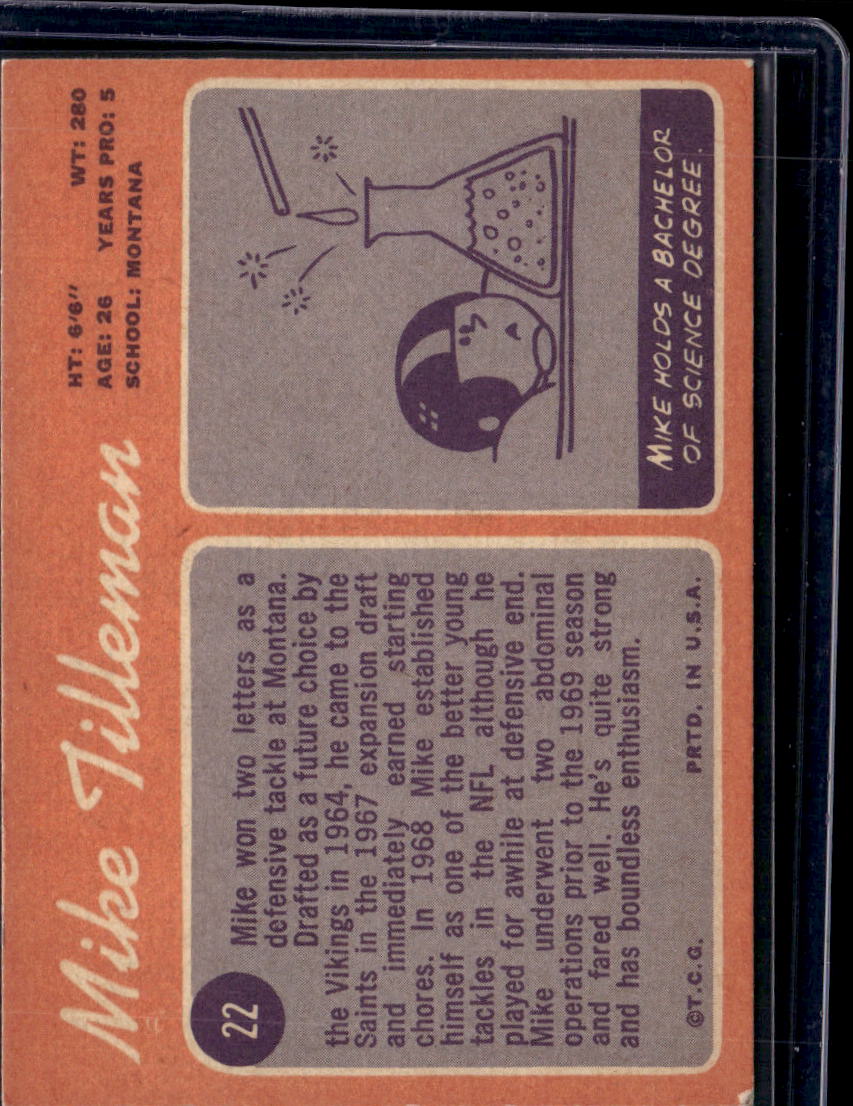 1970 Topps Mike Tilleman #22