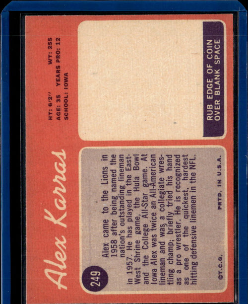 1970 Topps Alex Karras #249