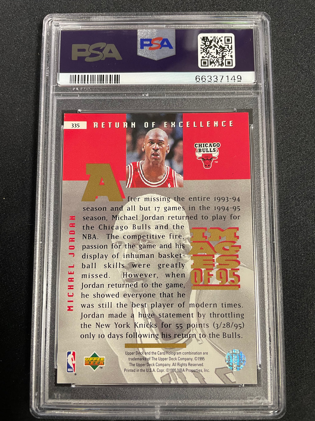 1995 Upper Deck Michael Jordan #335 PSA 8