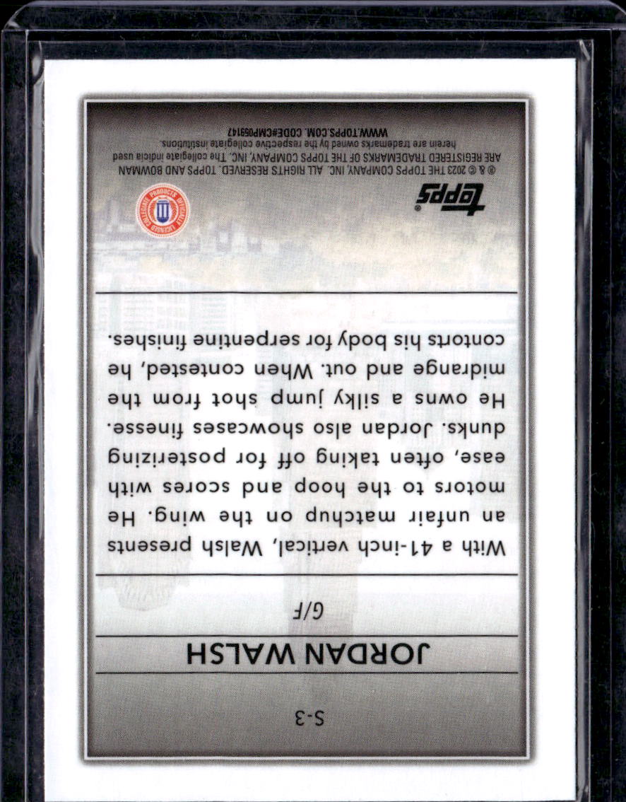 2023 Bowman University Chrome Sky-Scraping Jordan Walsh #S-3
