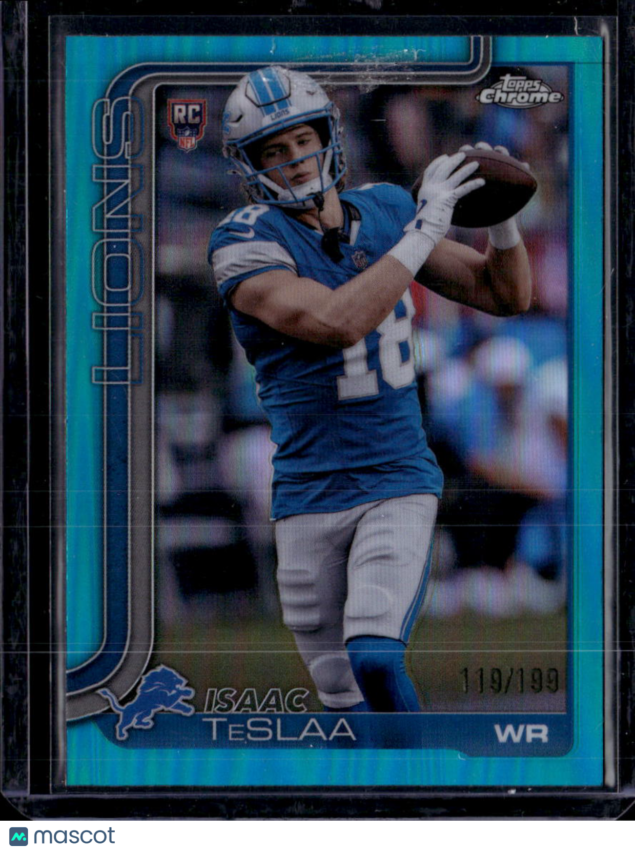 2025 Topps Chrome Isaac TeSlaa #320 Blue Refractor /199 RC