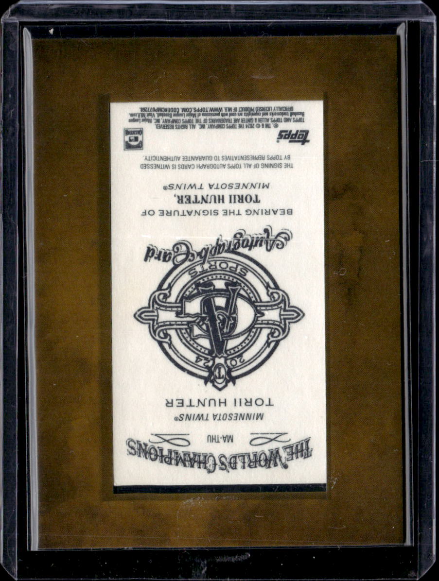 2024 Topps Allen & Ginter Torii Hunter #MA-THU Framed Mini Autograph