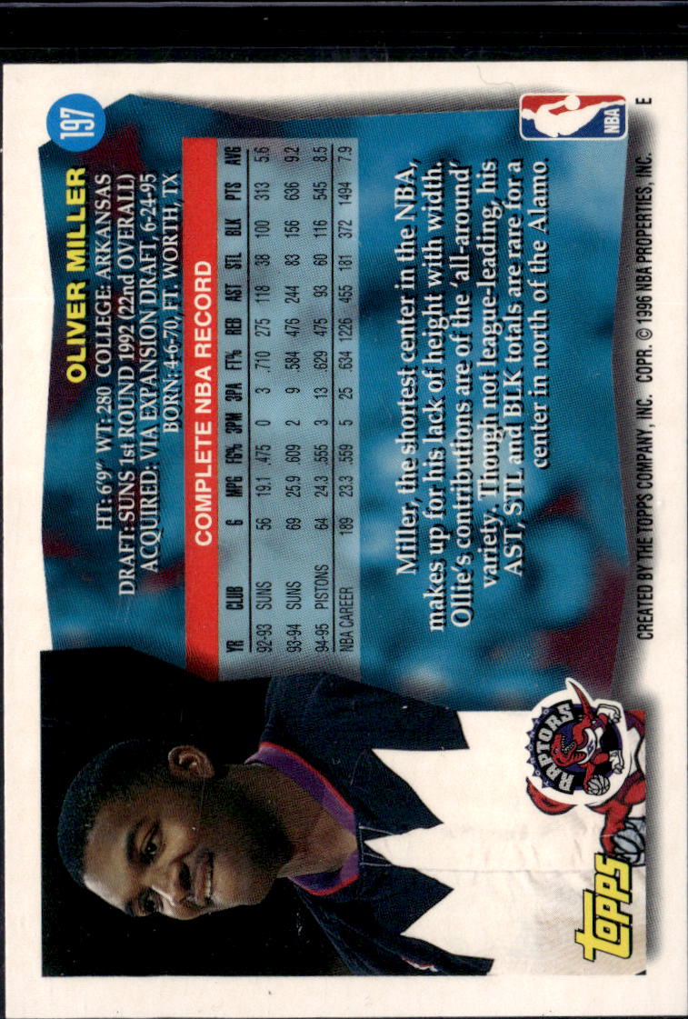 1996 Topps Oliver Miller #197