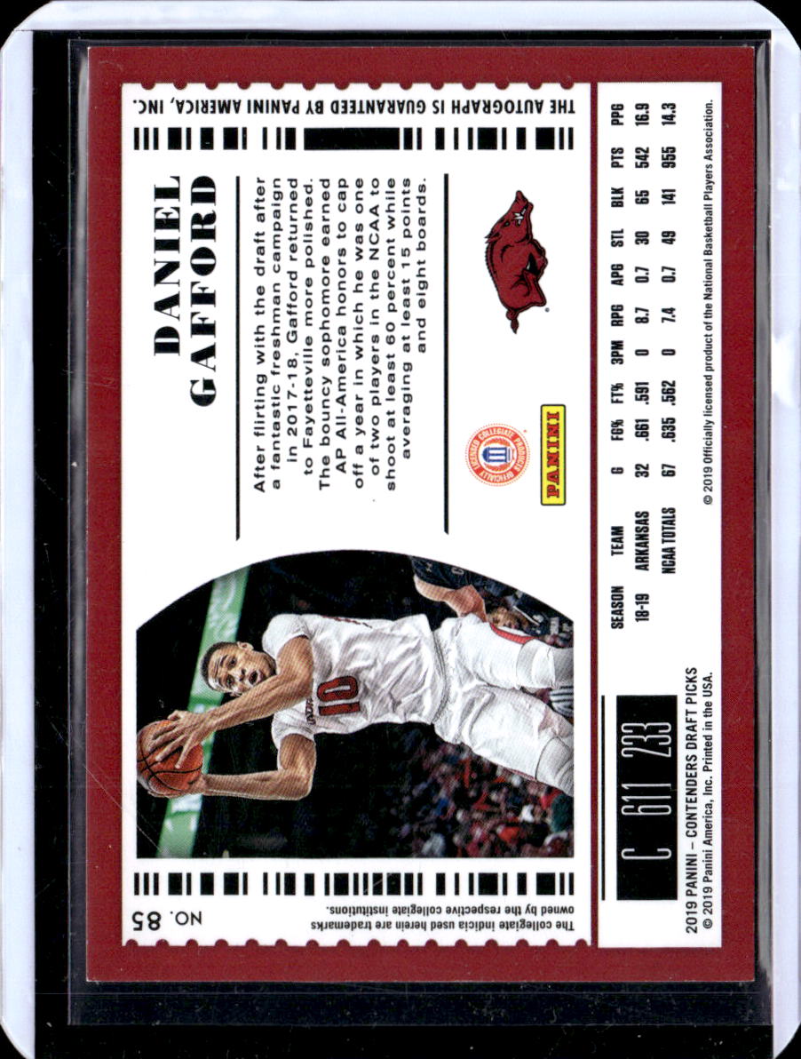 2017 Panini Contenders Draft Picks College Ticket Daniel Gafford #85 RC