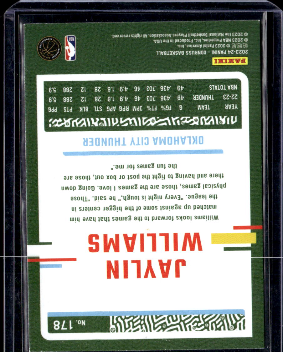 2023 Panini Donruss Jaylin Williams #178