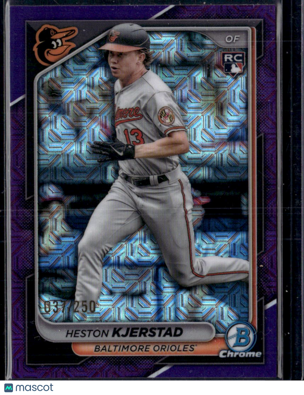 2024 Bowman Chrome Heston Kjerstad #44 Purple Mojo Refractor /250 RC