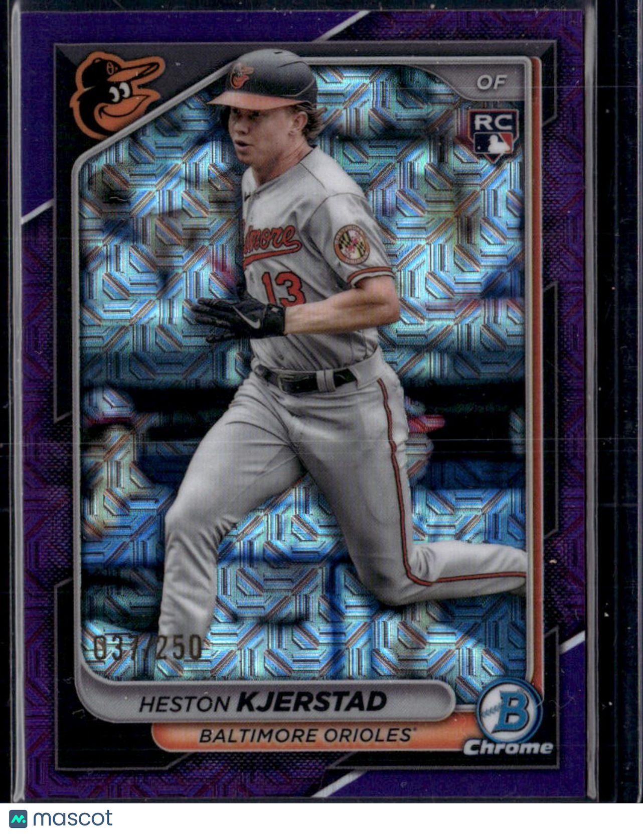 2024 Bowman Chrome Heston Kjerstad #44 Purple Mojo Refractor /250 RC