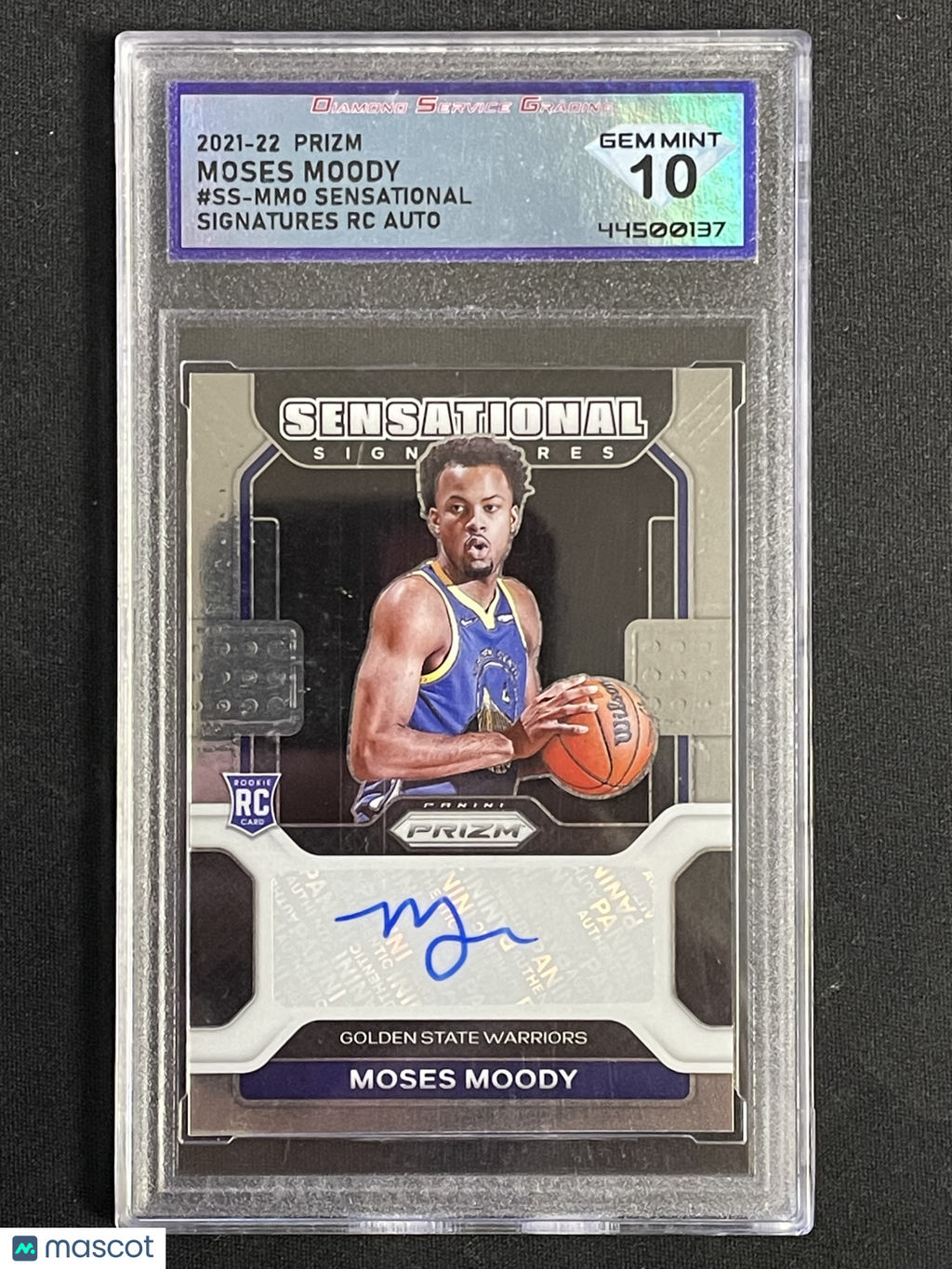 2021-22 Panini Prizm Moses Moody -MMO Signatures DSG 10 Panini Authentic Auto 10