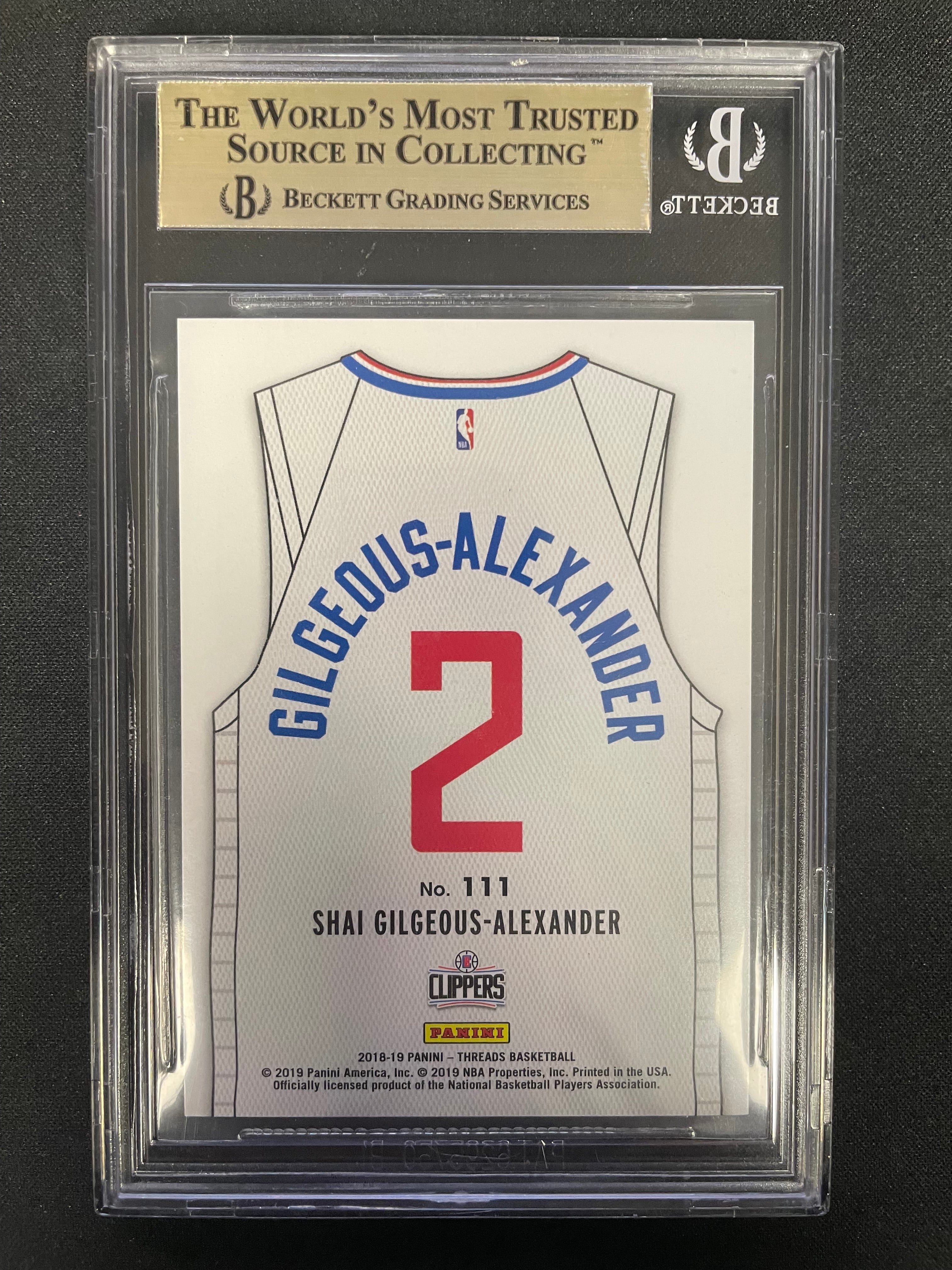 2018 Panini Threads Dazzle Blue Shai Gilgeous-Alexander#111 BGS PRISTINE 10 /75