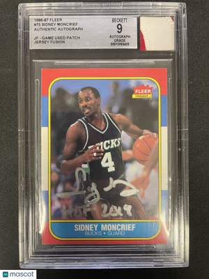 1986 Fleer Sidney Moncrief #75 BGS 9 AUTO/PATCH