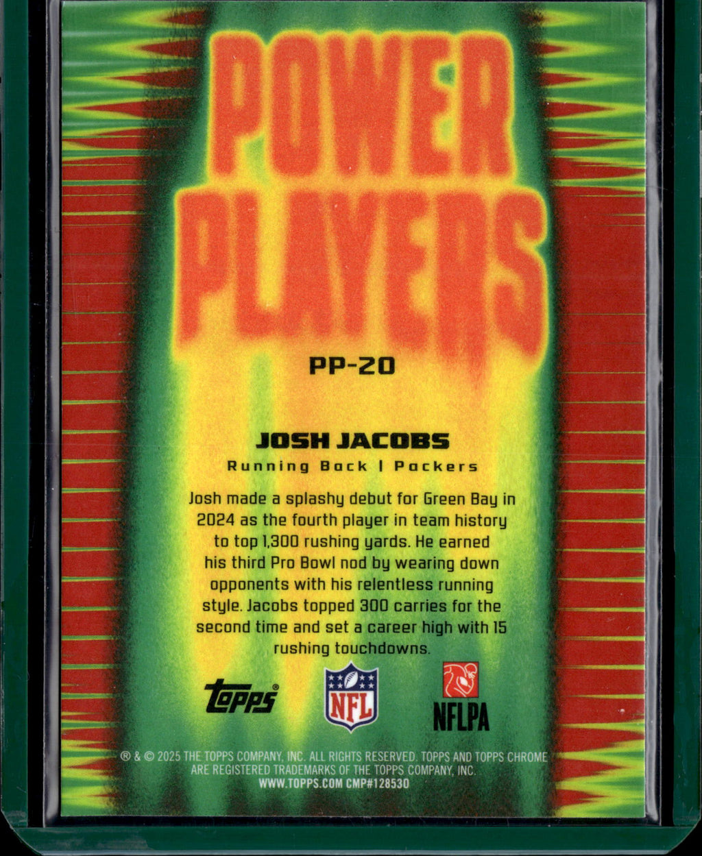 2025 Topps Chrome Football Josh Jacobs #PP-20