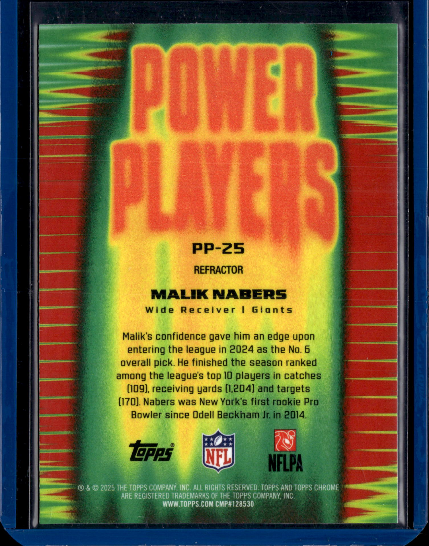 2025 Topps Chrome Football Malik Nabers #PP-25 Refractor