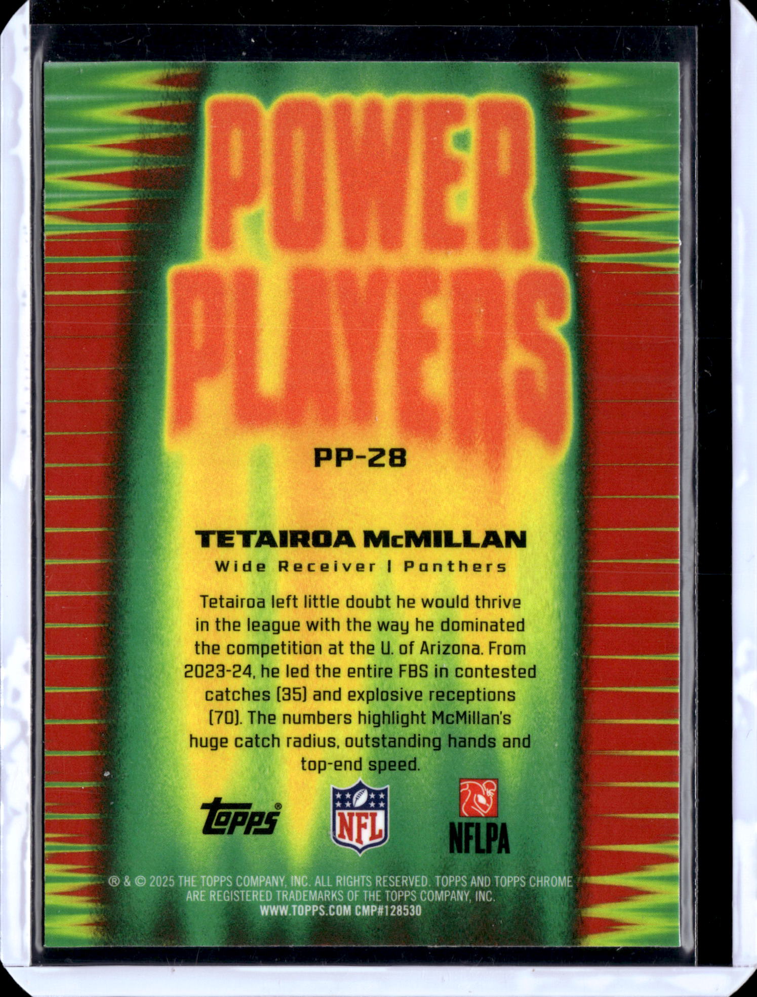 2025 Topps Chrome Football Tetairoa McMillan #PP-28 RC