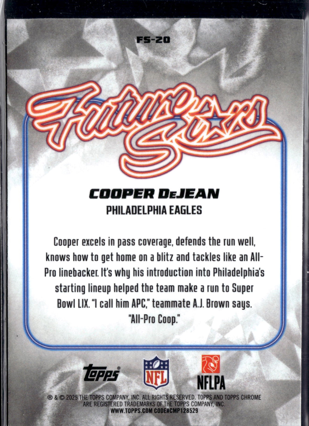 2025 Topps Chrome Football Cooper DeJean #FS-20