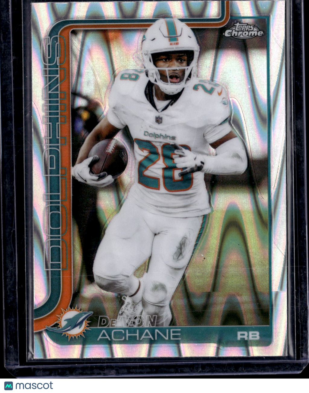 2025 Topps Chrome Football De'Von Achane #188 Wave Refractor