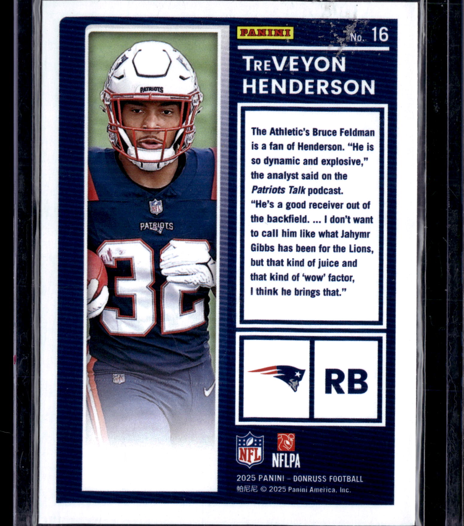2025 Topps Chrome Football TreVeyon Henderson #16 Mosaic