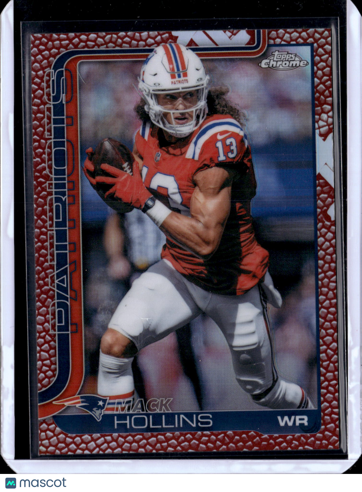 2025 Topps Chrome Football Mack Hollins #206 Red Lava Refractor