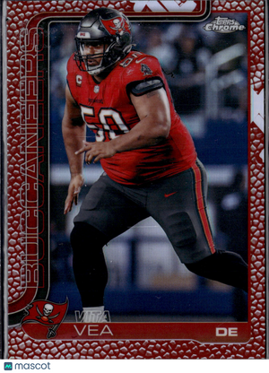 2025 Topps Chrome Football Vita Vea #286 Red Football Skin Refractor