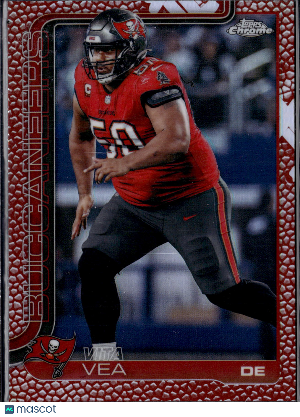 2025 Topps Chrome Football Vita Vea #286 Red Football Skin Refractor