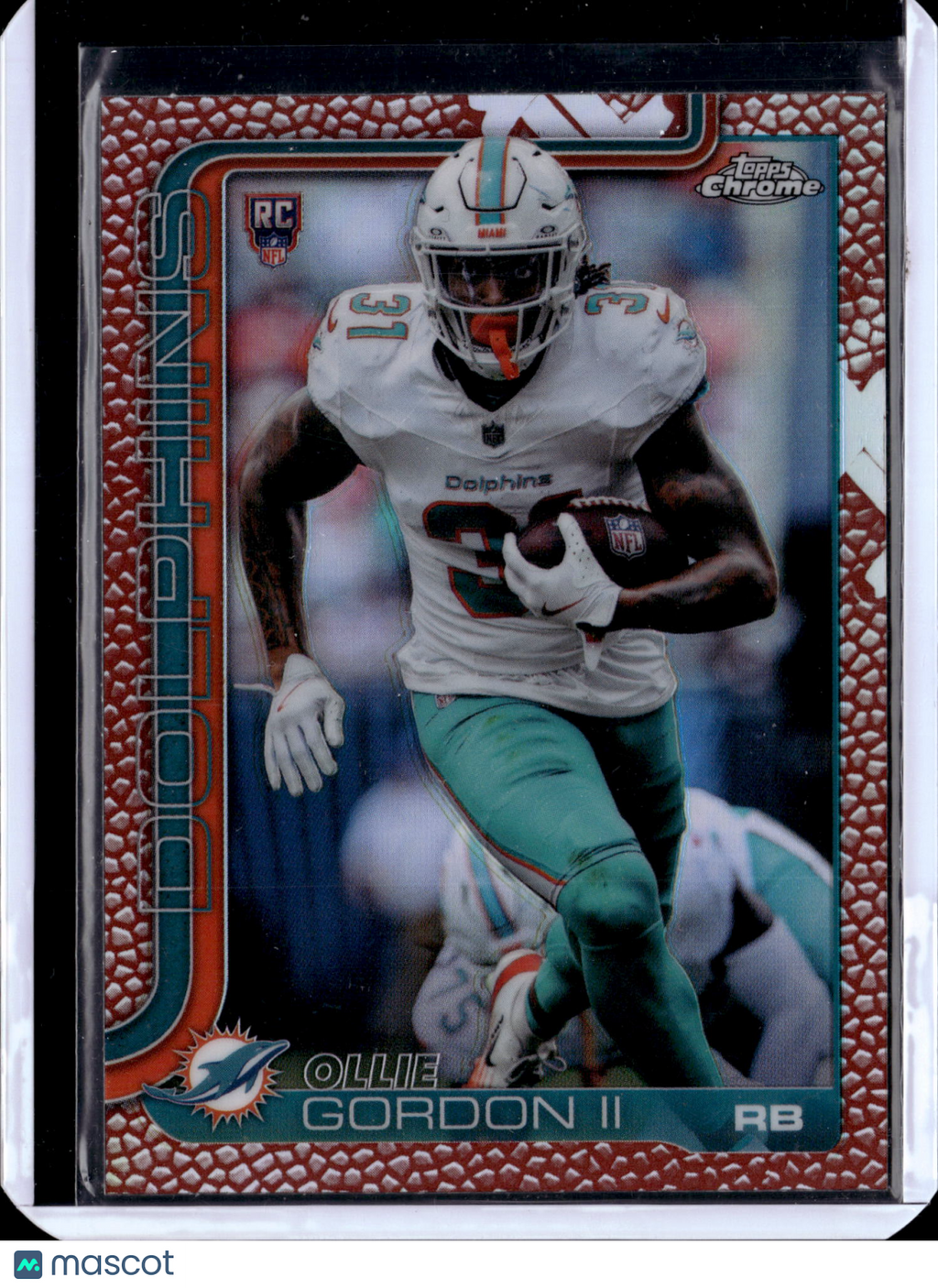 2025 Topps Chrome Football Ollie Gordon II #327 Red Football Texture RC