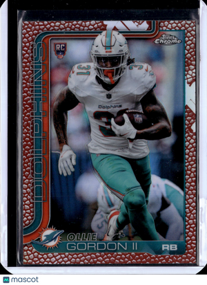 2025 Topps Chrome Football Ollie Gordon II #327 Red Football Texture RC