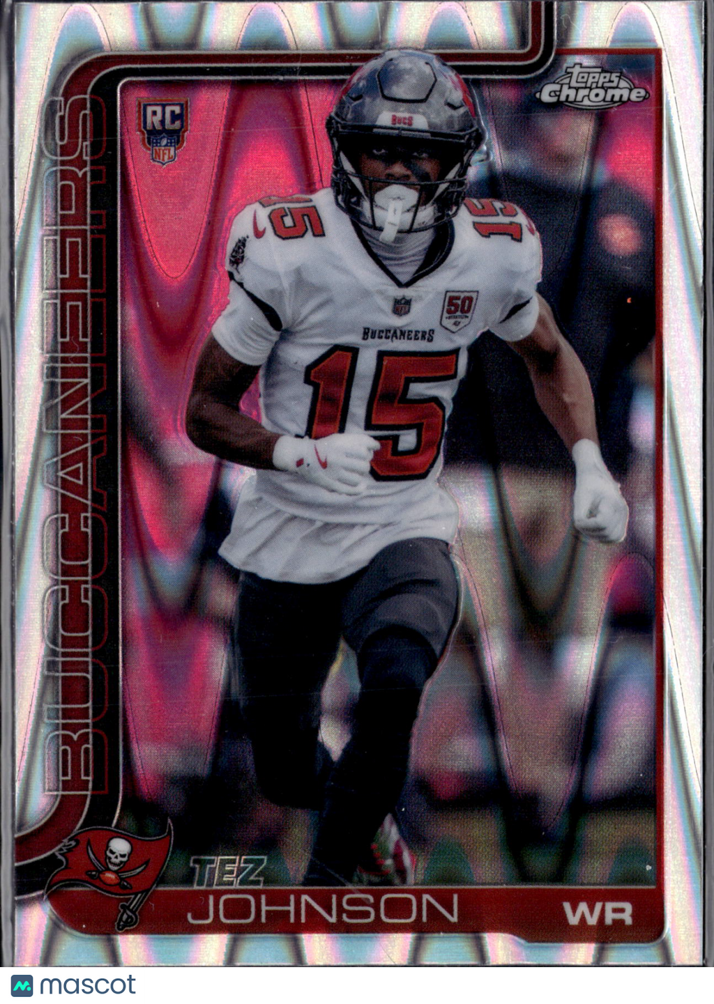 2025 Topps Chrome Football Tez Johnson #342 Pink RayWave RC
