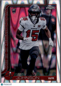 2025 Topps Chrome Football Tez Johnson #342 Pink RayWave RC
