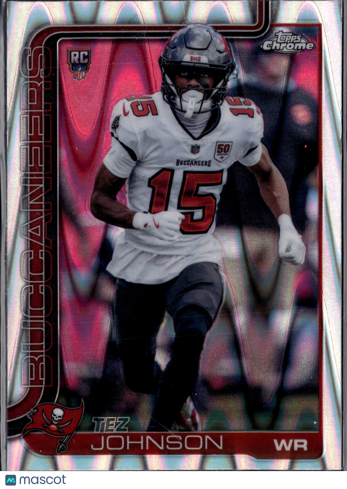 2025 Topps Chrome Football Tez Johnson #342 Pink RayWave RC