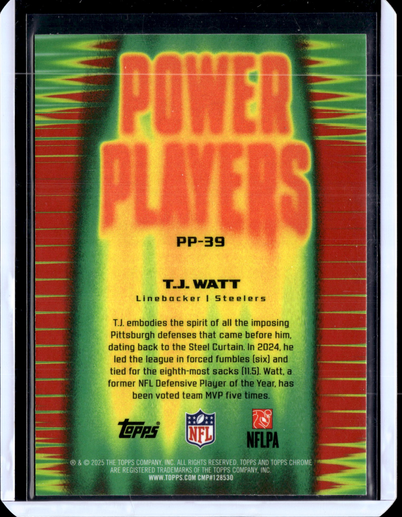 2025 Topps Chrome Football T.J. Watt #PP-39