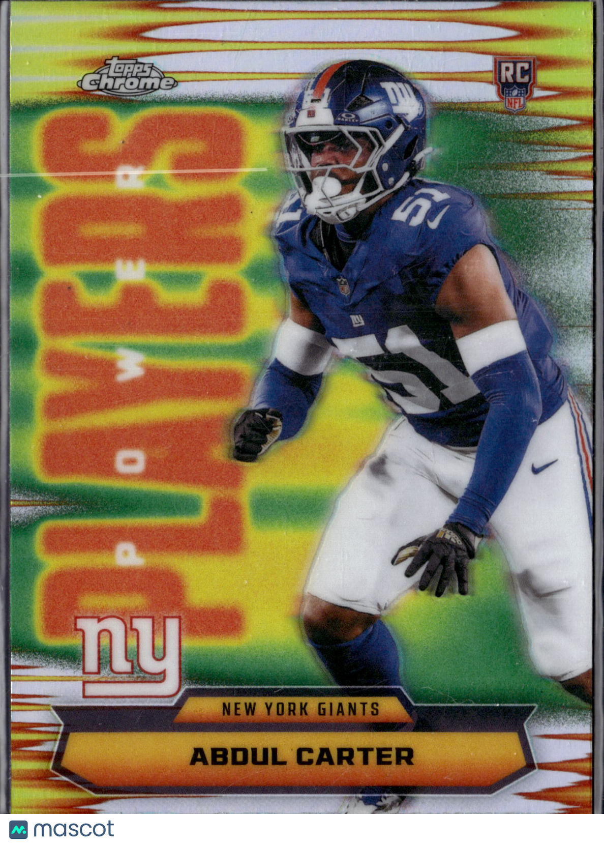 2025 Topps Chrome Football Abdul Carter #PP-40 Refractor RC