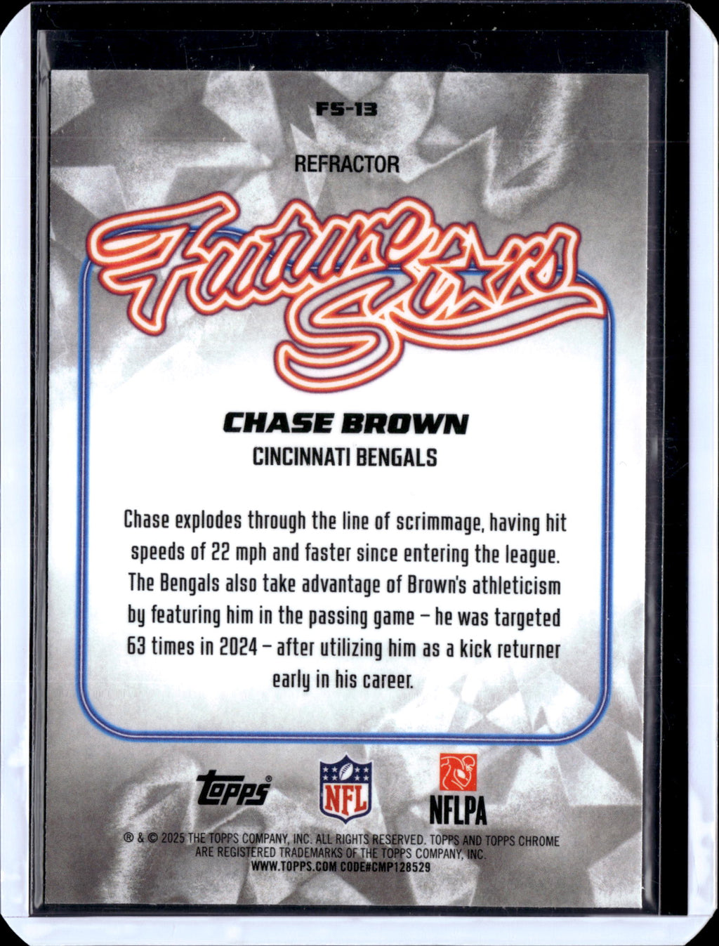 2025 Topps Chrome Football Chase Brown #FS-13 Refractor