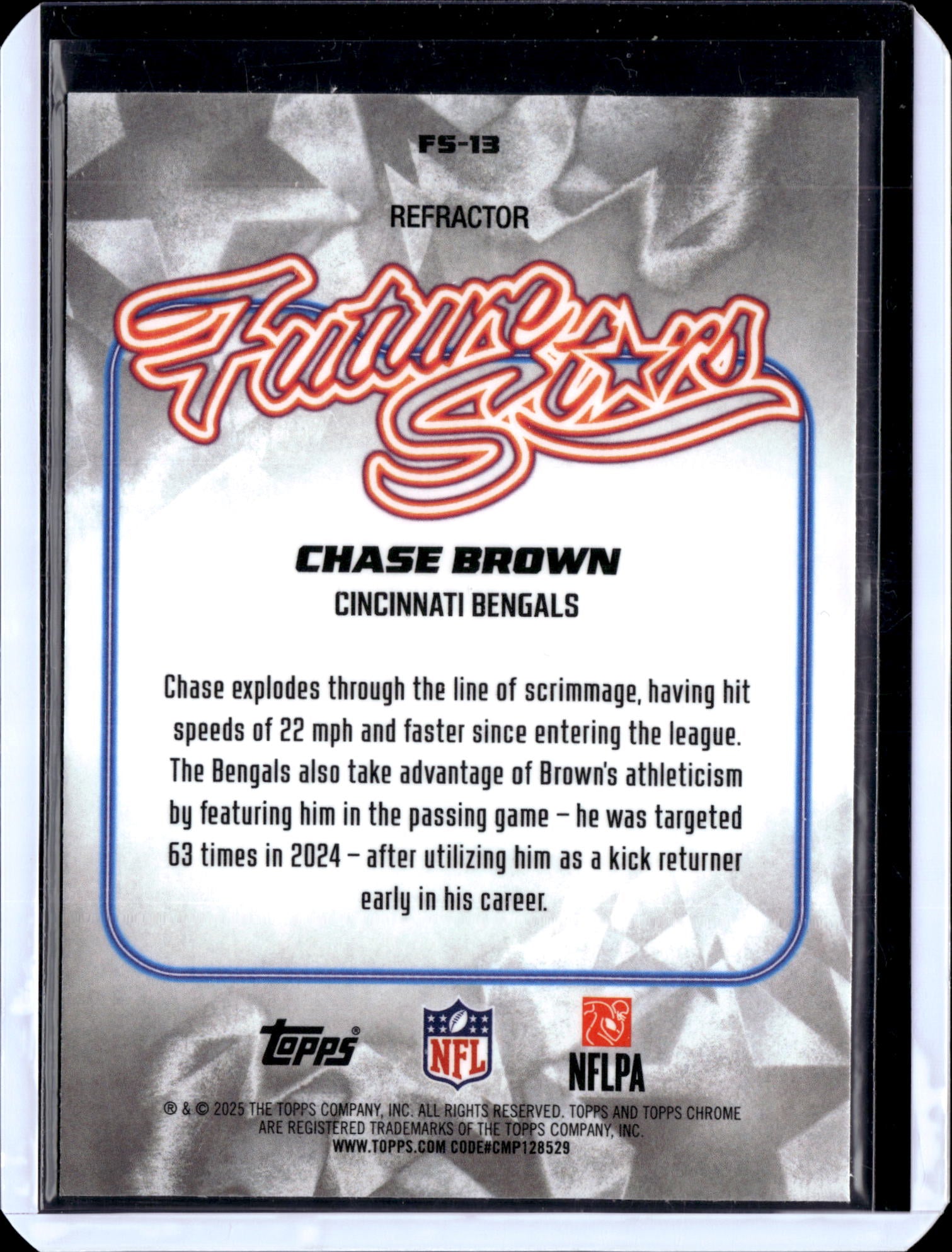 2025 Topps Chrome Football Chase Brown #FS-13 Refractor