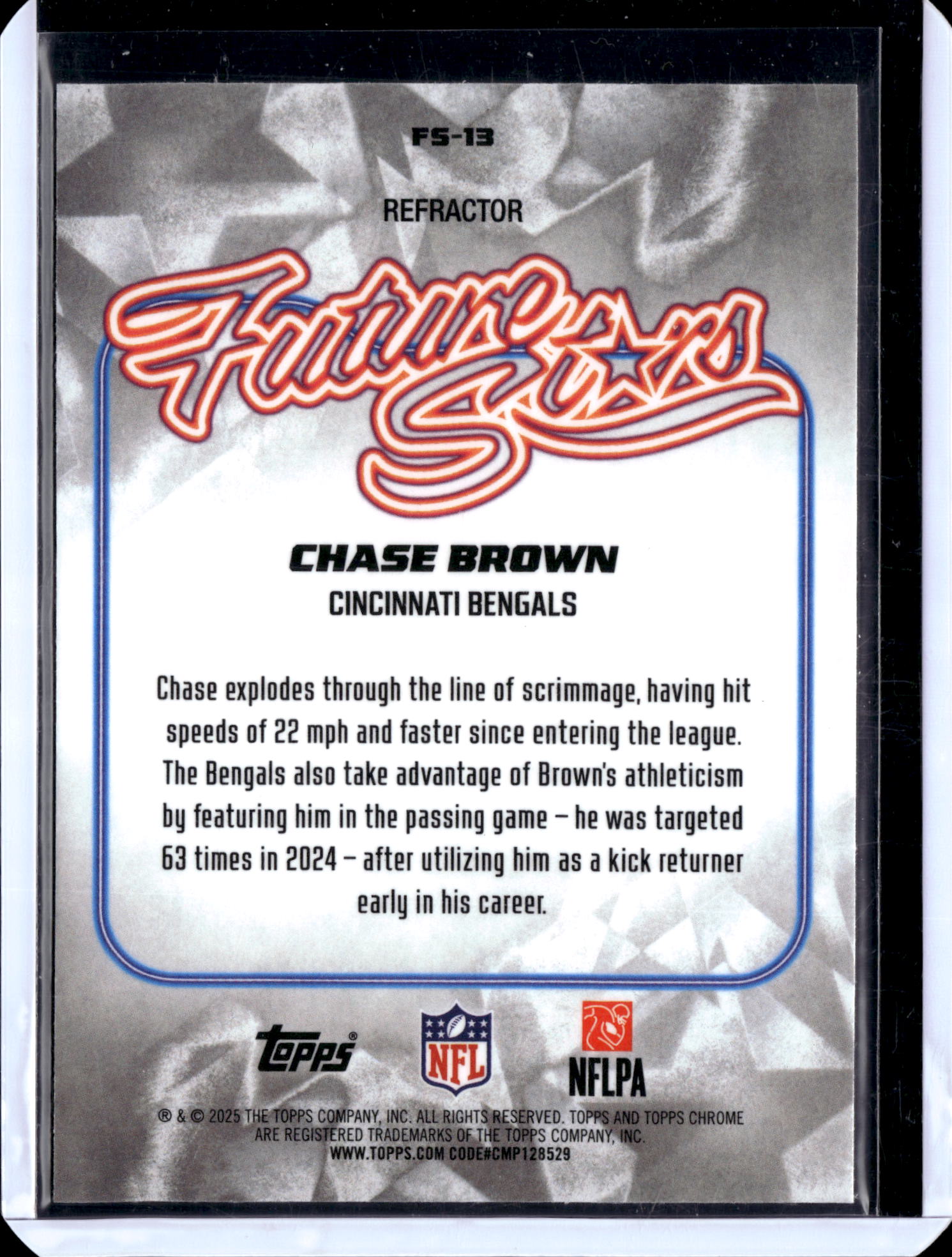2025 Topps Chrome Football Chase Brown #FS-13 Refractor