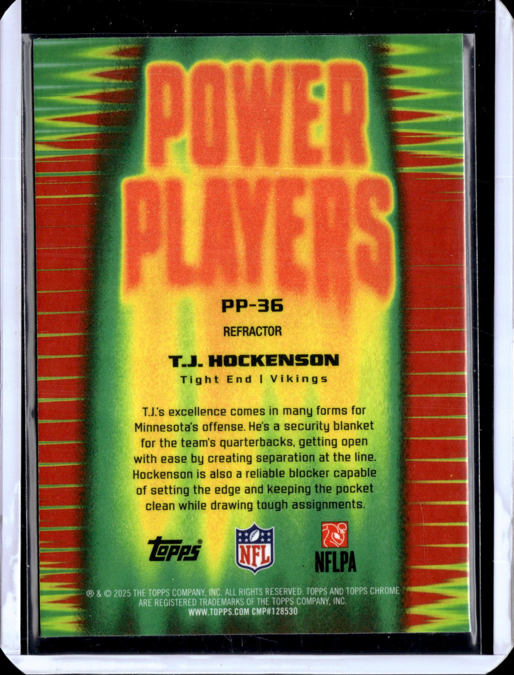 2025 Topps Chrome Football T.J. Hockenson #PP-36 Refractor