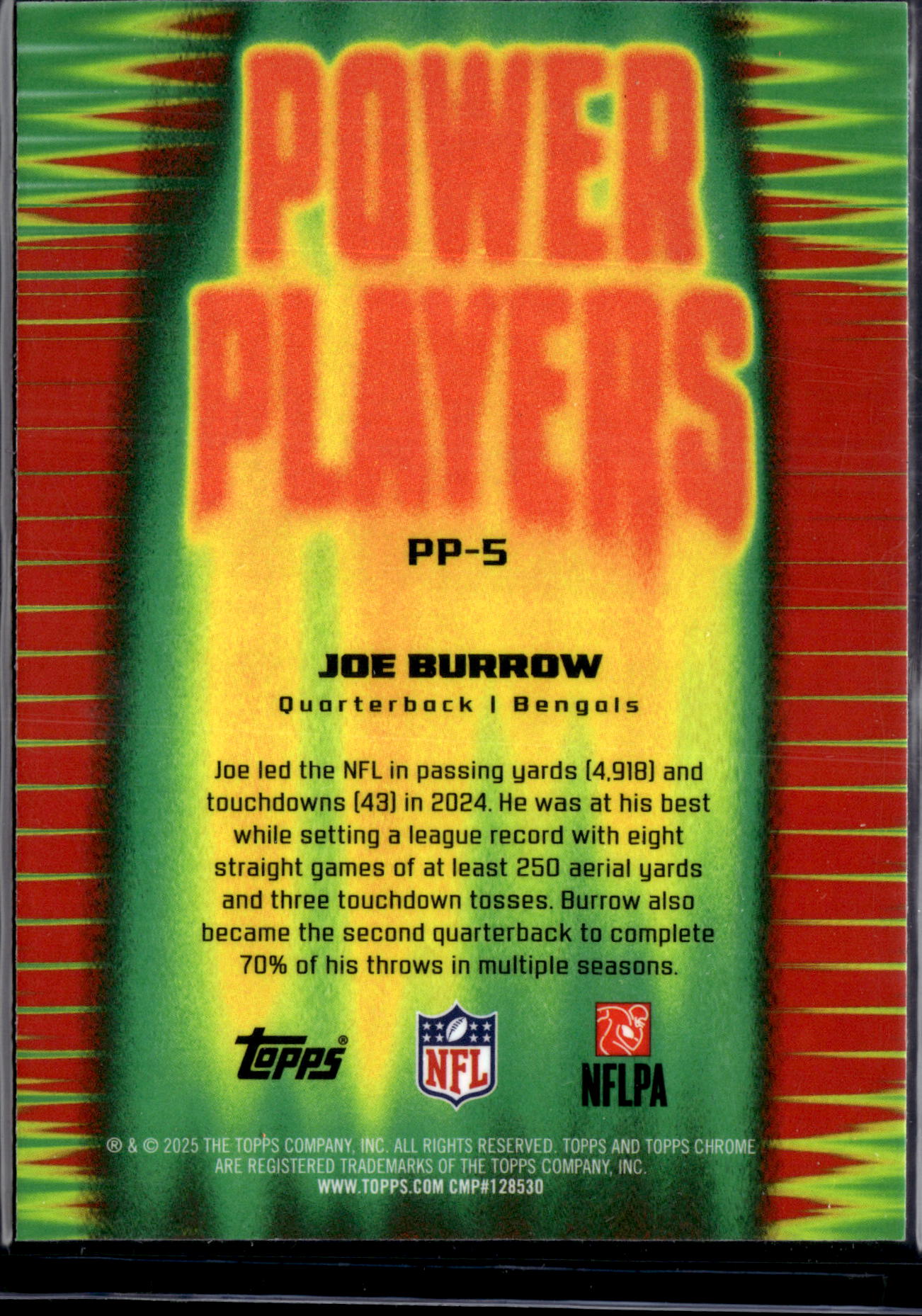 2025 Topps Chrome Football Joe Burrow #PP-5