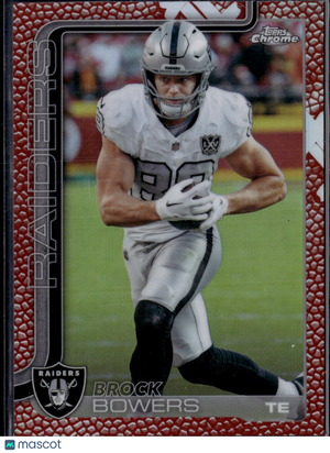 2025 Topps Chrome Football Brock Bowers #178 Red Football Texture