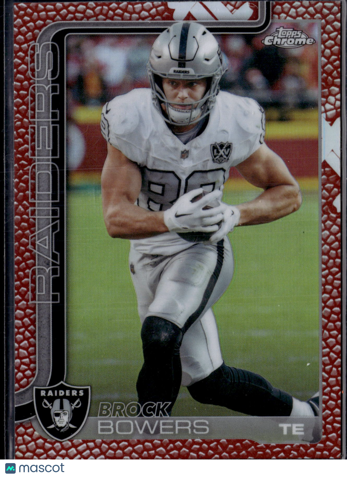 2025 Topps Chrome Football Brock Bowers #178 Red Football Texture