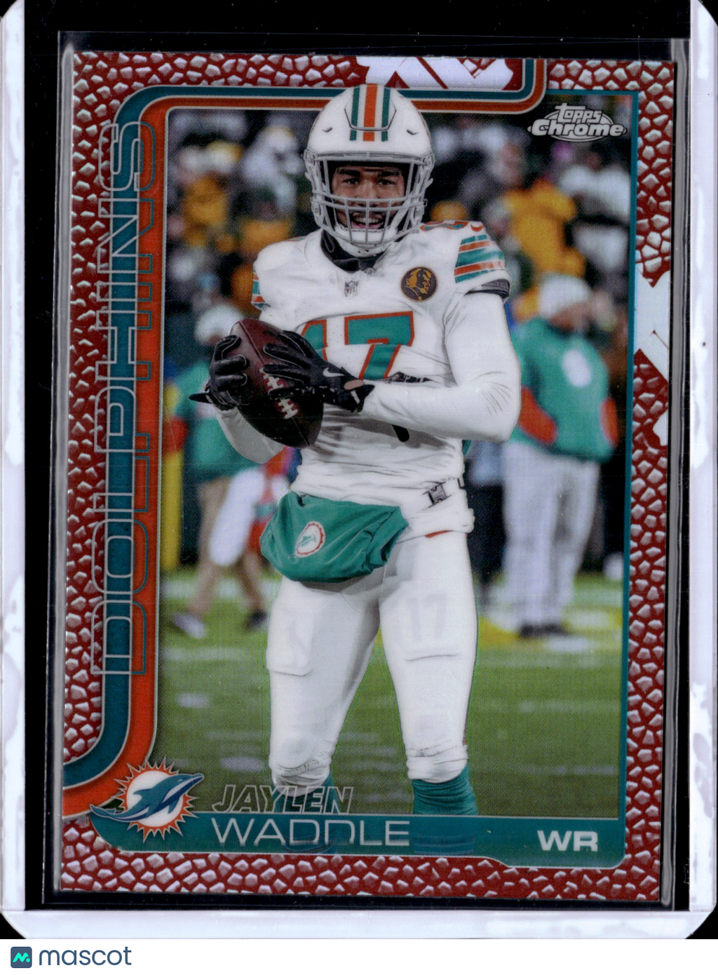 2025 Topps Chrome Football Jaylen Waddle #186 Red Lava Refractor
