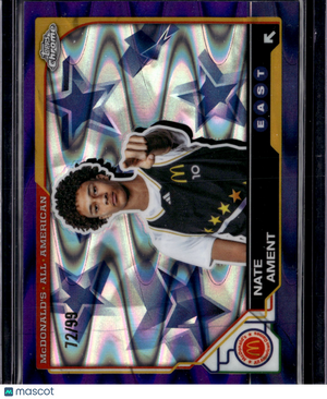 2025 Topps Chrome McDonald's All American Nate Ament #41 Purple RayWave /99
