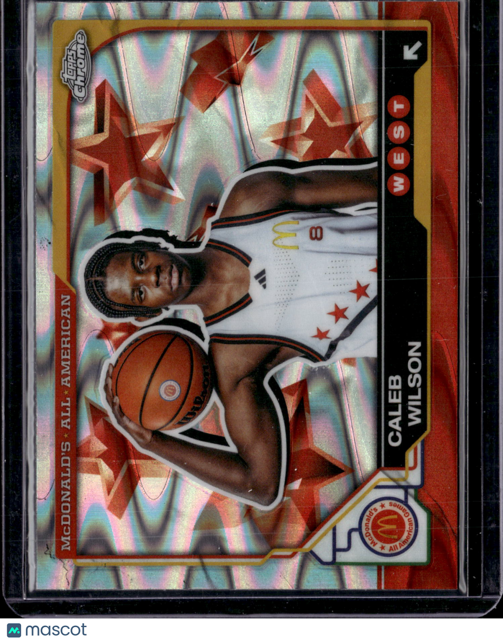 2025 Topps Chrome McDonald's All American Caleb Wilson #48 Red RayWave