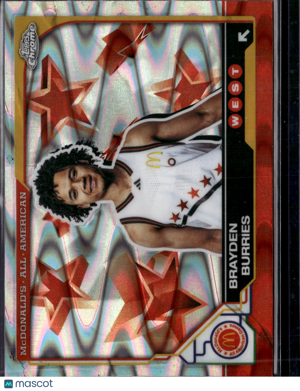 2025 Topps Chrome McDonald's All American Brayden Burries #46 Red RayWave