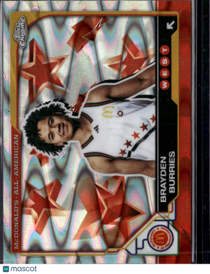 2025 Topps Chrome McDonald's All American Brayden Burries #46 Red RayWave