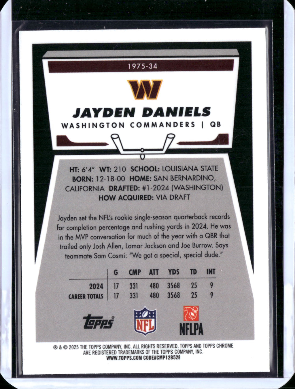 1975 Topps Chrome Jayden Daniels #1975-34