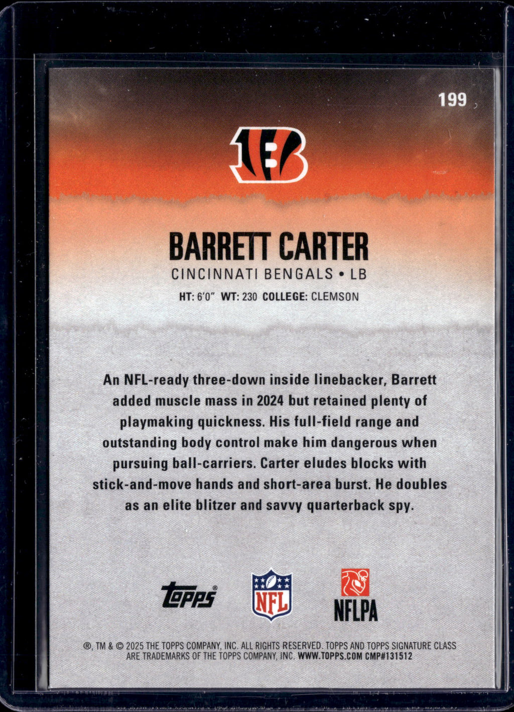2025 Topps Signature Class Barrett Carter #199 RC