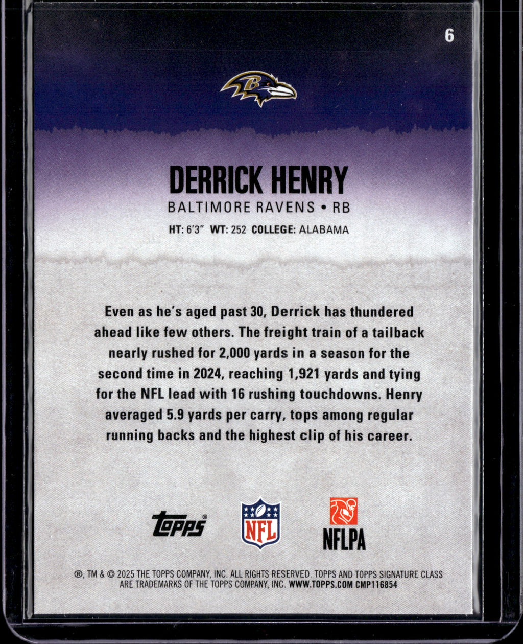 2025 Topps Signature Class Derrick Henry #6