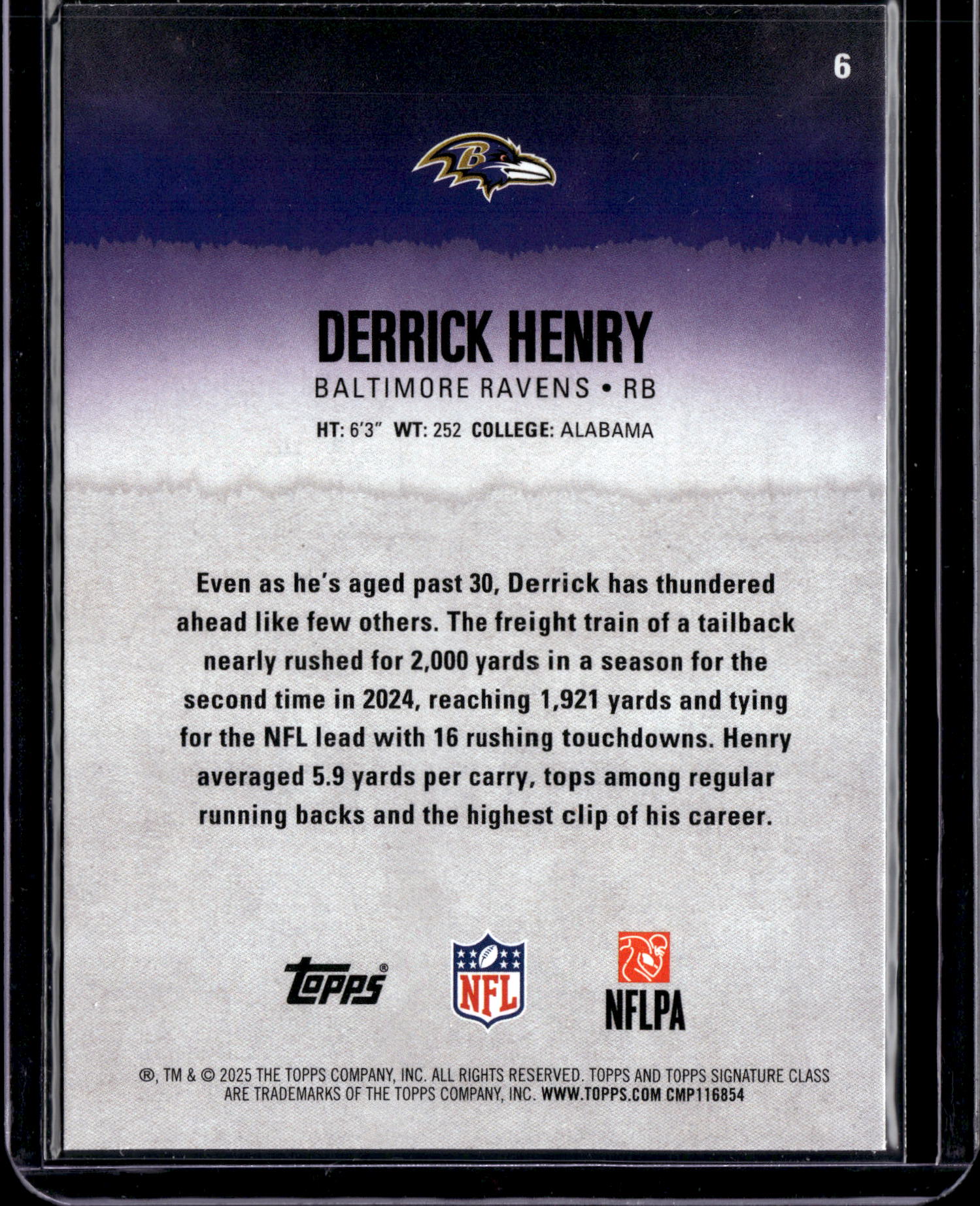 2025 Topps Signature Class Derrick Henry #6